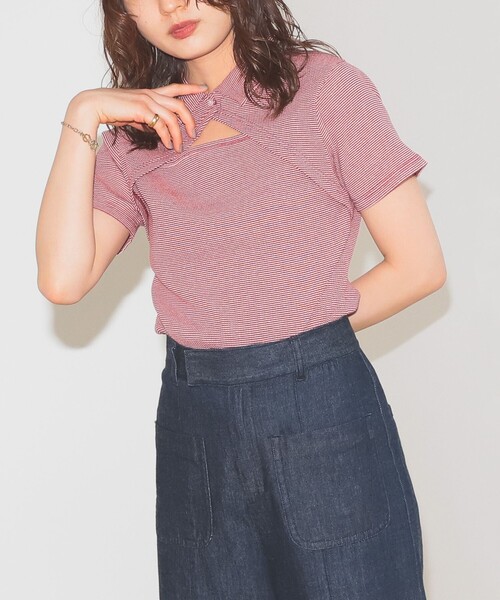 BeAMS DOT（ビームスドット）の「【WEB限定】BeAMS DOT / カッティング プルオーバー（Tシャツ/カットソー・レディース・レッド/ブルー・FREE）」の5枚目の写真