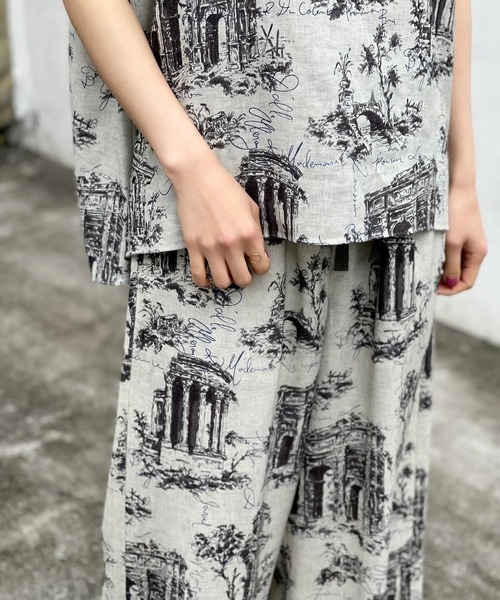 BEARDSLEY(ビアズリー)の「アンティークプリントパンツ(その他パンツ・レディース・ベージュ/グレー・FREE)」の2枚目の写真