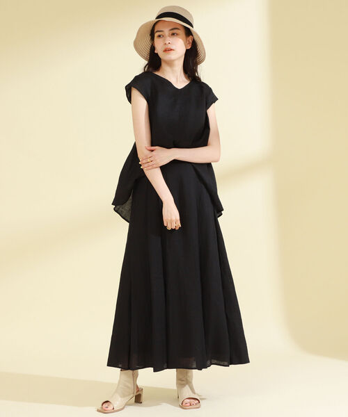 Ray BEAMS（レイビームス）の「Ray BEAMS / リネン Vネック フレンチスリーブ（シャツ/ブラウス・レディース・イエロー/ホワイト/グリーン/ブラック・ONE SIZE）」の10枚目の写真