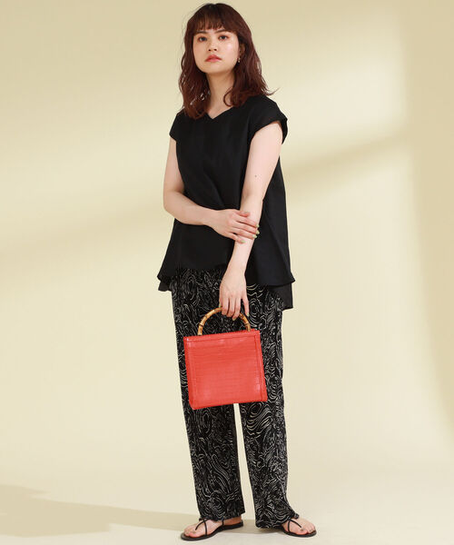 Ray BEAMS（レイビームス）の「Ray BEAMS / リネン Vネック フレンチスリーブ（シャツ/ブラウス・レディース・イエロー/ホワイト/グリーン/ブラック・ONE SIZE）」の16枚目の写真