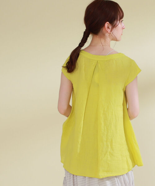 Ray BEAMS（レイビームス）の「Ray BEAMS / リネン Vネック フレンチスリーブ（シャツ/ブラウス・レディース・イエロー/ホワイト/グリーン/ブラック・ONE SIZE）」の19枚目の写真