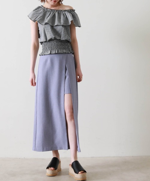 Cheek(チーク)の「【サイズ展開あり】ラップスカートパンツ(その他パンツ・レディース・サックスブルー/ピンク/イエロー・SMALL/MEDIUM)」の6枚目の写真