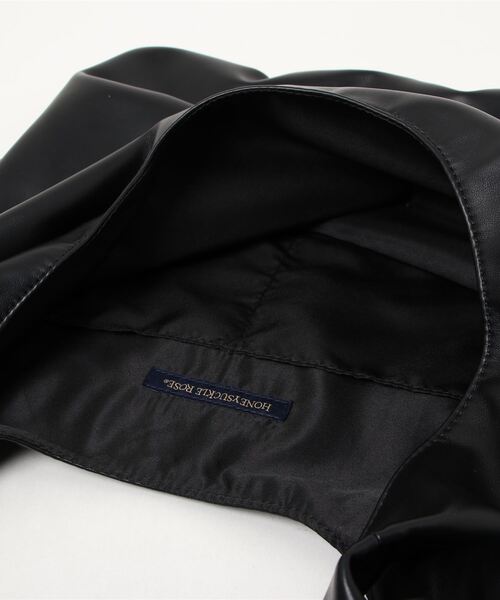 HONEYSUCKLE ROSE（ハニーサックルローズ）の「【HONEYSUCKLE ROSE】ソフトＰＵショッパー（トートバッグ・レディース・シルバー/ブラック・フリー）」の4枚目の写真