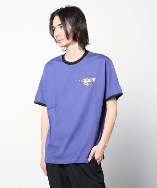 Dickies メンズ ワンポイント 刺繍 重ね着風 クルーネック 半袖 Tシャツ Www Thegreatescape Fi