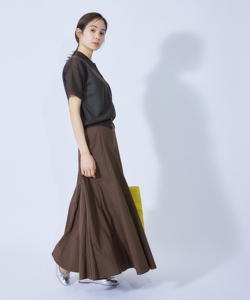 ROPE'（ロペ）の「強撥水ナイロンマチフレアスカート（スカート・レディース・ダークブラウン/ベージュ/グリーン・38/36）」の10枚目の写真