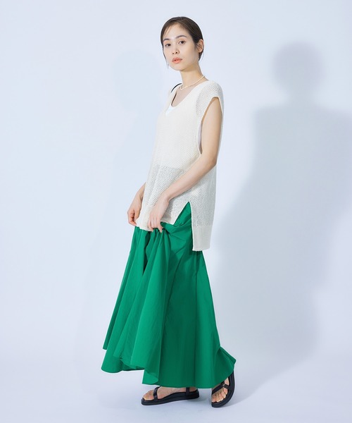 ROPE'（ロペ）の「強撥水ナイロンマチフレアスカート（スカート・レディース・ダークブラウン/ベージュ/グリーン・38/36）」の7枚目の写真