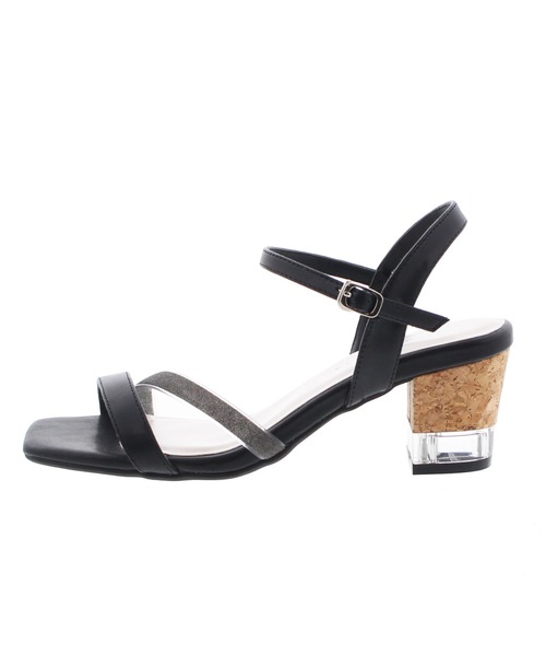 JELLY BEANS(ジェリービーンズ)の「【WEB限定】ハーフクリアヒールストラップサンダル(217-163)JELLY BEANS(ジェリービーンズ)(サンダル・レディース・ライトグレー/ブラック/ピンク/イエロー・LL/S/M/L)」の5枚目の写真