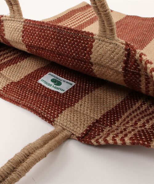 MAISON BENGAL（マイソンベンガル）の「【Maison Bengal/メゾンベンガル】別注JutePoreshBag（トートバッグ・レディース・ブルー/ブラウン/ホワイト・ONE SIZE）」の5枚目の写真