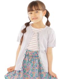 SHIPS（シップス）の「SHIPS KIDS:無地×リバティ 半袖 カーディガン(100～130cm)（カーディガン/ボレロ・キッズ）」