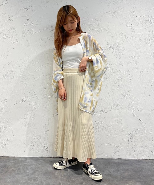 apres jour mignon(アプレジュールミニョン)の「リブニットマーメイドスカート【ZOZOTOWN限定アイテム】(スカート・レディース・ブラック/アイボリー・X-LARGE/SMALL/MEDIUM)」の7枚目の写真