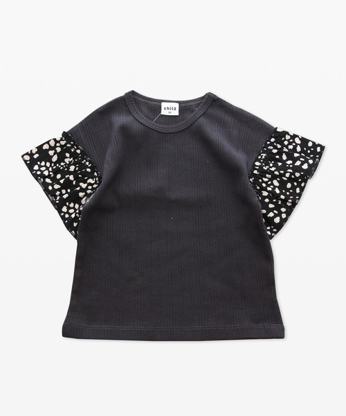 chil2（チルツー）の「袖フリル テレコ半袖Tシャツ（Tシャツ/カットソー・キッズ・A/B/C/D/E・80ｃｍ/90cm/110cm/100cm/120cm/130cm/140cm）」の5枚目の写真