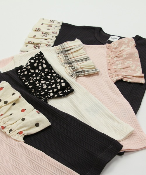 chil2（チルツー）の「袖フリル テレコ半袖Tシャツ（Tシャツ/カットソー・キッズ・A/B/C/D/E・80ｃｍ/90cm/110cm/100cm/120cm/130cm/140cm）」の20枚目の写真