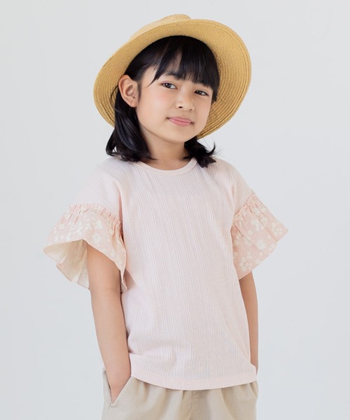 chil2（チルツー）の「袖フリル テレコ半袖Tシャツ（Tシャツ/カットソー・キッズ・A/B/C/D/E・80ｃｍ/90cm/110cm/100cm/120cm/130cm/140cm）」の6枚目の写真