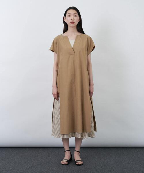 ロワズィール　ワンピース LOISIR（ロワズィール）の「【リバーシブル】リネンノースリーブ
