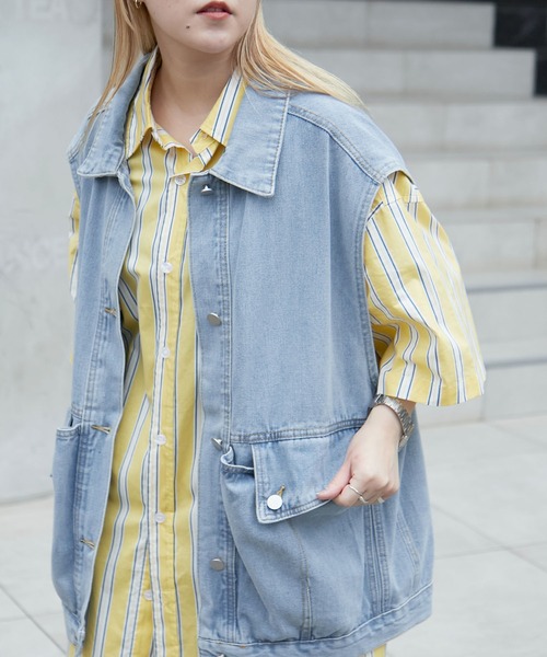 ZARAボアベスト♡ビックシルエット♡ セール】【AsRiRe】ビッグシルエットデニムベスト（ベスト