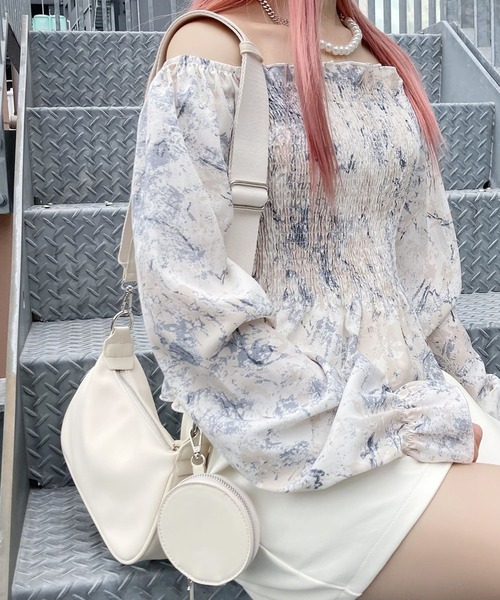 Figments（フィグメンツ）の「ナイロンショルダーバッグ（ショルダーバッグ・レディース・ブラック/オフホワイト・FREE）」の2枚目の写真