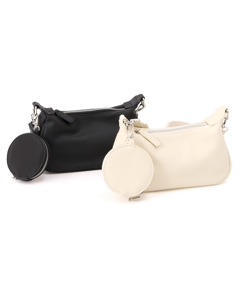 Figments（フィグメンツ）の「ナイロンショルダーバッグ（ショルダーバッグ・レディース・ブラック/オフホワイト・FREE）」の14枚目の写真