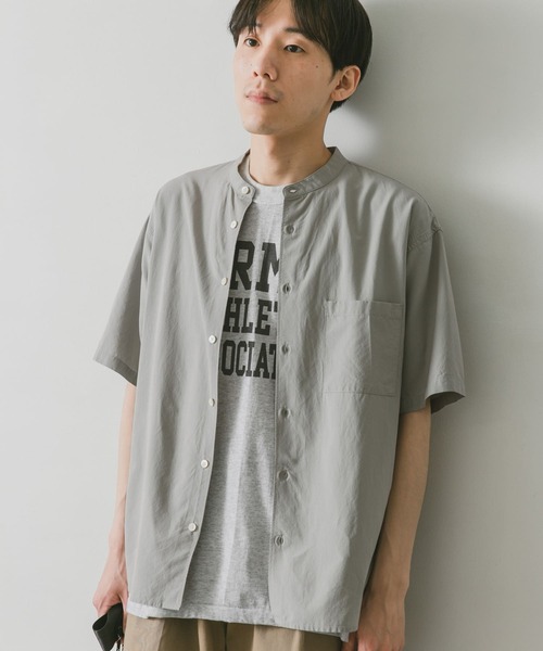 URBAN RESEARCH DOORS（アーバンリサーチドアーズ）の「コンフォートバンドカラーシャツ（シャツ/ブラウス・メンズ・ライトグレー/パープル/ブラック/グリーン・MEDIUM/LARGE）」の21枚目の写真