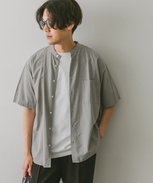 URBAN RESEARCH DOORS（アーバンリサーチドアーズ）の「コンフォートバンドカラーシャツ（シャツ/ブラウス・メンズ・ライトグレー/パープル/ブラック/グリーン・MEDIUM/LARGE）」の22枚目の写真