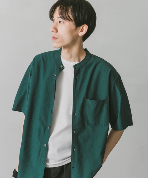 URBAN RESEARCH DOORS（アーバンリサーチドアーズ）の「コンフォートバンドカラーシャツ（シャツ/ブラウス・メンズ・ライトグレー/パープル/ブラック/グリーン・MEDIUM/LARGE）」の11枚目の写真