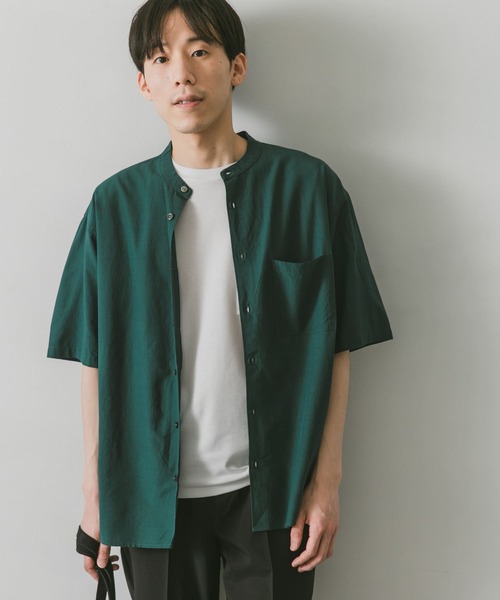 URBAN RESEARCH DOORS（アーバンリサーチドアーズ）の「コンフォートバンドカラーシャツ（シャツ/ブラウス・メンズ・ライトグレー/パープル/ブラック/グリーン・MEDIUM/LARGE）」の17枚目の写真