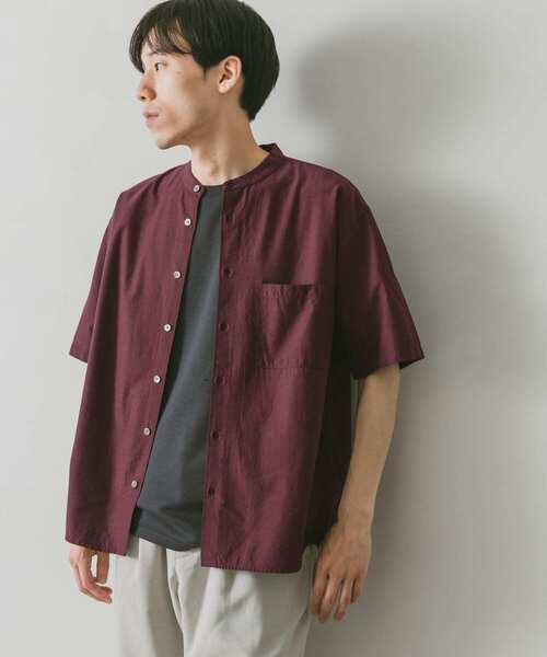 URBAN RESEARCH DOORS（アーバンリサーチドアーズ）の「コンフォートバンドカラーシャツ（シャツ/ブラウス・メンズ・ライトグレー/パープル/ブラック/グリーン・MEDIUM/LARGE）」の12枚目の写真