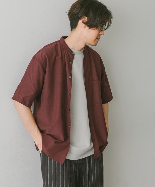 URBAN RESEARCH DOORS（アーバンリサーチドアーズ）の「コンフォートバンドカラーシャツ（シャツ/ブラウス・メンズ・ライトグレー/パープル/ブラック/グリーン・MEDIUM/LARGE）」の13枚目の写真