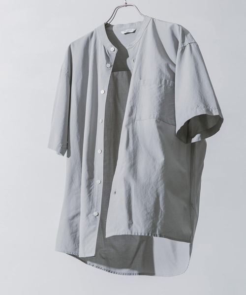 URBAN RESEARCH DOORS（アーバンリサーチドアーズ）の「コンフォートバンドカラーシャツ（シャツ/ブラウス・メンズ・ライトグレー/パープル/ブラック/グリーン・MEDIUM/LARGE）」の15枚目の写真