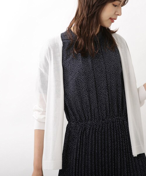 DRESKIP（ドレスキップ）の「◆【接触冷感/ウォッシャブル】トッパーカーディガン（カーディガン/ボレロ・レディース・ライトグレー/ライトブルー/ブラック/オフホワイト/オレンジ・02/03）」の2枚目の写真