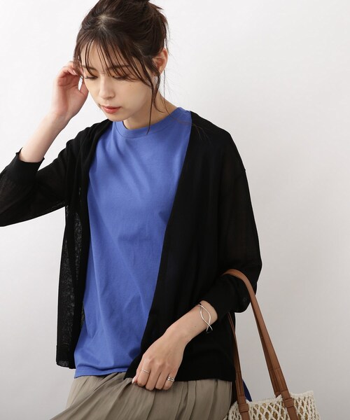 DRESKIP（ドレスキップ）の「◆【接触冷感/ウォッシャブル】トッパーカーディガン（カーディガン/ボレロ・レディース・ライトグレー/ライトブルー/ブラック/オフホワイト/オレンジ・02/03）」の3枚目の写真