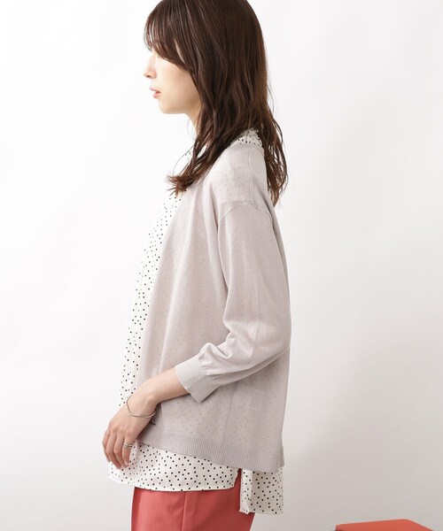 DRESKIP（ドレスキップ）の「◆【接触冷感/ウォッシャブル】トッパーカーディガン（カーディガン/ボレロ・レディース・ライトグレー/ライトブルー/ブラック/オフホワイト/オレンジ・02/03）」の7枚目の写真