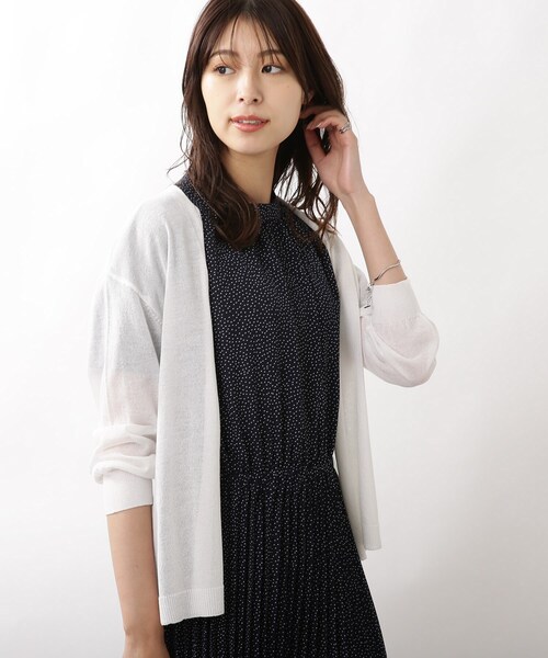 DRESKIP（ドレスキップ）の「◆【接触冷感/ウォッシャブル】トッパーカーディガン（カーディガン/ボレロ・レディース・ライトグレー/ライトブルー/ブラック/オフホワイト/オレンジ・02/03）」の13枚目の写真
