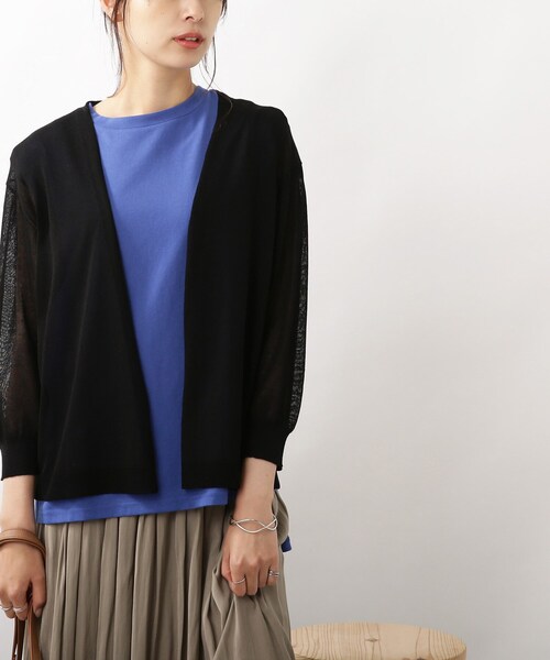 DRESKIP（ドレスキップ）の「◆【接触冷感/ウォッシャブル】トッパーカーディガン（カーディガン/ボレロ・レディース・ライトグレー/ライトブルー/ブラック/オフホワイト/オレンジ・02/03）」の20枚目の写真