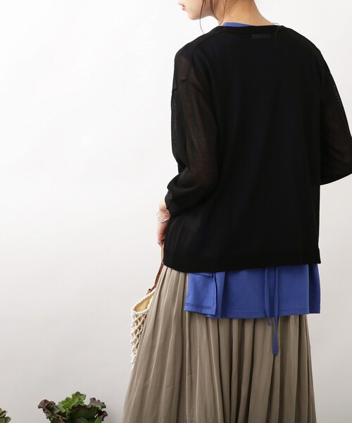 DRESKIP（ドレスキップ）の「◆【接触冷感/ウォッシャブル】トッパーカーディガン（カーディガン/ボレロ・レディース・ライトグレー/ライトブルー/ブラック/オフホワイト/オレンジ・02/03）」の22枚目の写真