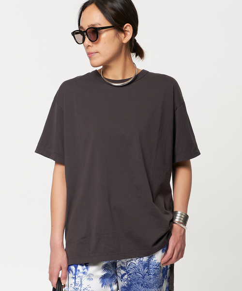 AP STUDIO（エーピーストゥディオ）の「SCENTOF シルキーコットンTシャツ（Tシャツ/カットソー・レディース・ブラック/ホワイト/チャコールグレー・FREE）」の3枚目の写真