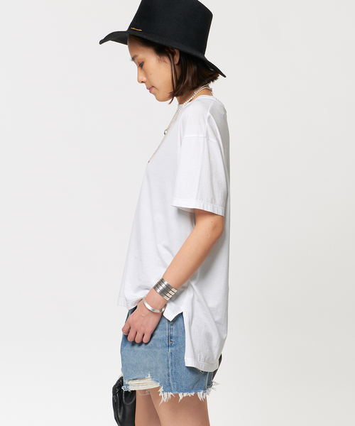 AP STUDIO（エーピーストゥディオ）の「SCENTOF シルキーコットンTシャツ（Tシャツ/カットソー・レディース・ブラック/ホワイト/チャコールグレー・FREE）」の11枚目の写真