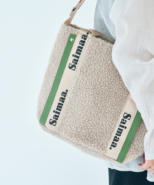 favori vie nouvelle(ファボリ ヴィー ヌーヴェル)の「<SPRUCE/スプルス>ボアロゴ 2WAYトートバッグ(トートバッグ・レディース・ベージュ/アイボリー/ブラック/グレー・ONE SIZE)」の4枚目の写真