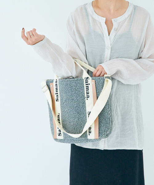 favori vie nouvelle(ファボリ ヴィー ヌーヴェル)の「<SPRUCE/スプルス>ボアロゴ 2WAYトートバッグ(トートバッグ・レディース・ベージュ/アイボリー/ブラック/グレー・ONE SIZE)」の3枚目の写真
