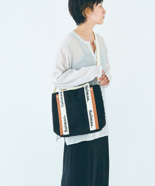 favori vie nouvelle(ファボリ ヴィー ヌーヴェル)の「<SPRUCE/スプルス>ボアロゴ 2WAYトートバッグ(トートバッグ・レディース・ベージュ/アイボリー/ブラック/グレー・ONE SIZE)」の1枚目の写真