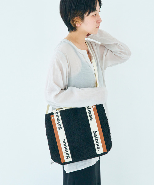 favori vie nouvelle(ファボリ ヴィー ヌーヴェル)の「<SPRUCE/スプルス>ボアロゴ 2WAYトートバッグ(トートバッグ・レディース・ベージュ/アイボリー/ブラック/グレー・ONE SIZE)」の11枚目の写真