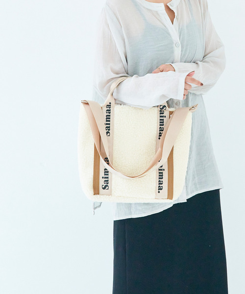 favori vie nouvelle(ファボリ ヴィー ヌーヴェル)の「<SPRUCE/スプルス>ボアロゴ 2WAYトートバッグ(トートバッグ・レディース・ベージュ/アイボリー/ブラック/グレー・ONE SIZE)」の12枚目の写真