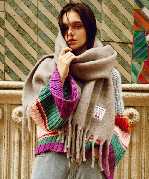 MILKFED.(ミルクフェド)の「BASIC SOLID STOLE(ストール/ショール・レディース・ライトブルー/チャコール/グレー/オフホワイト・ONE SIZE)」の18枚目の写真