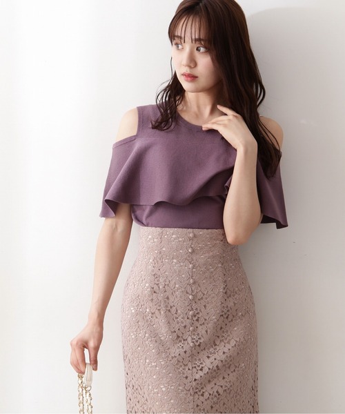 PROPORTION BODY DRESSING(プロポーションボディドレッシング)の「ショルダーフレアニット / 1212270700(ニット/セーター・レディース・ブラック/グリーン/ブラウン系その他・FREE)」の1枚目の写真