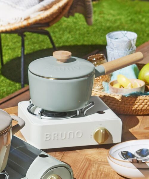 BRUNO(ブルーノ)の「ホーロー片手鍋 16cm(キッチンツール・レディース・グレイッシュベージュ/ブルー系その他・フリ-)」の8枚目の写真