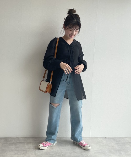 w closet（ダブルクローゼット）の「セーラーカラー前リボンブラウス