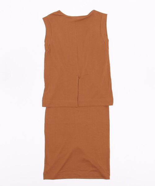 Q（キュー）の「チュニックレイヤードワンピース（ワンピース・レディース・ブラック/ブラウン・MEDIUM）」の8枚目の写真