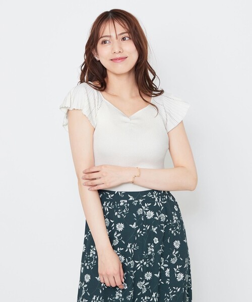 Feroux(フェルゥ)の「【UVカット】プリマレディ ニット(ニット/セーター・レディース・ホワイト系/ブラック系/黄土色系/ベージュ系・F)」の2枚目の写真