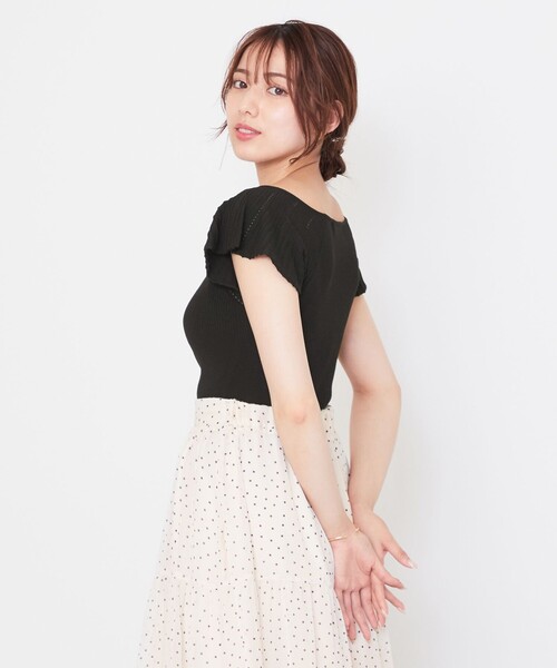 Feroux(フェルゥ)の「【UVカット】プリマレディ ニット(ニット/セーター・レディース・ホワイト系/ブラック系/黄土色系/ベージュ系・F)」の3枚目の写真