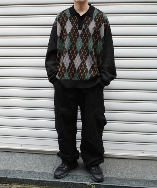 WHO'S WHO gallery（フーズフーギャラリー）の「《WEB限定》COOPER FACTアーガイルポロニット（ポロシャツ・メンズ・ブラック/ネイビー・FREE）」の12枚目の写真