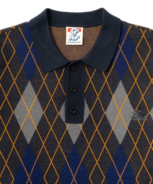 WHO'S WHO gallery（フーズフーギャラリー）の「《WEB限定》COOPER FACTアーガイルポロニット（ポロシャツ・メンズ・ブラック/ネイビー・FREE）」の8枚目の写真